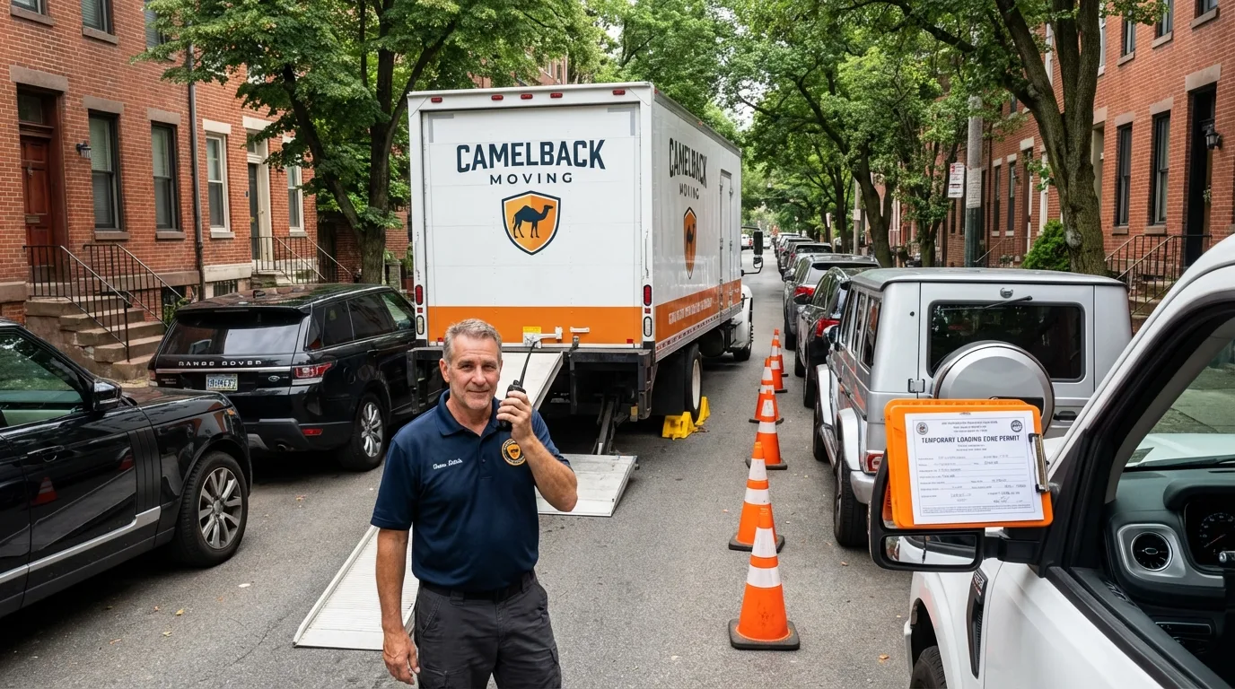 City street loading permit setup in Bedford Hills, NY